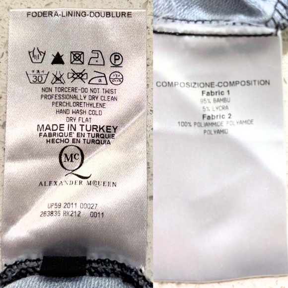 McQ By Alexander McQueen Black Safety Pin Print Vintage Dress Size XS - Picture 7 of 7